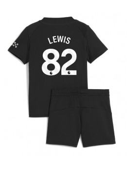 Manchester City Rico Lewis #82 Replika Borta Kläder Barn 2025-26 Kortärmad (+ byxor)